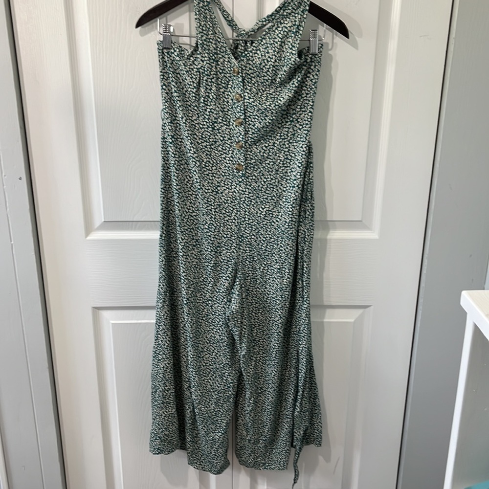American Eagle Floral Halter Jumpsuit Wide Leg Romper Summer - Picture 3 of 8